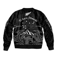 New Zealand Sleeve Zip Bomber Jacket Maori Te Iwa o Matariki LT7 - Polynesian Pride