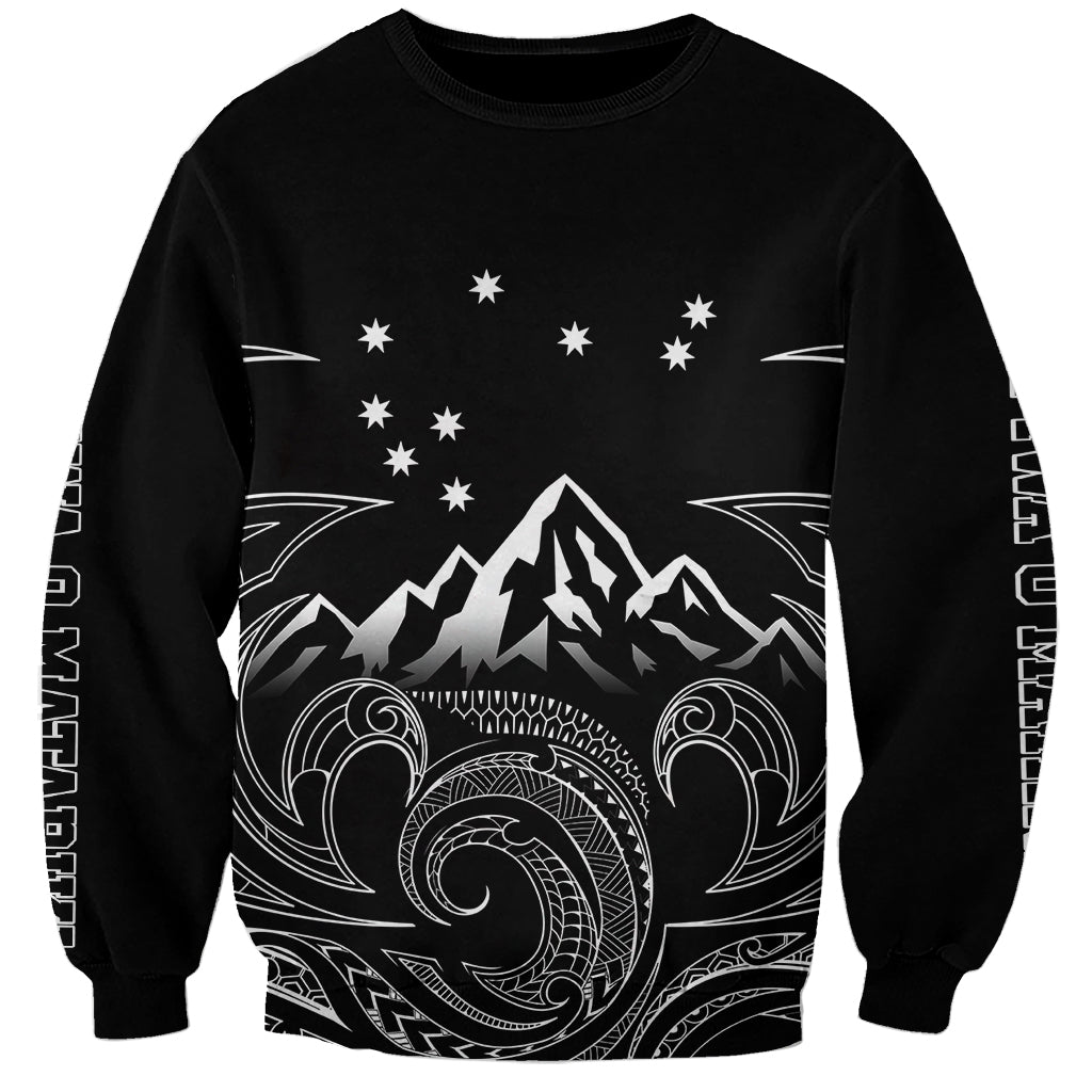 New Zealand Sweatshirt Maori Te Iwa o Matariki LT7 Unisex Black - Polynesian Pride