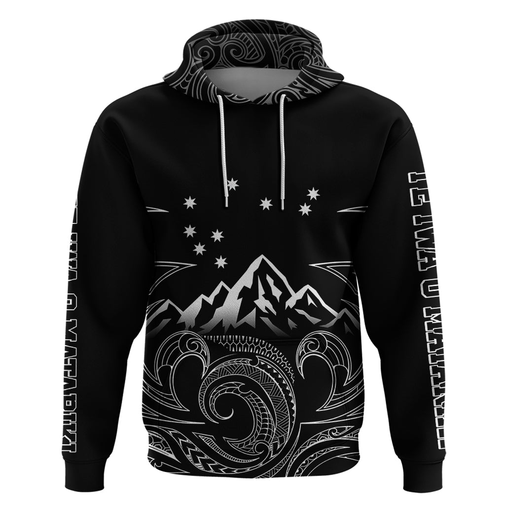 Personalised New Zealand Hoodie Maori Te Iwa o Matariki LT7 Black - Polynesian Pride