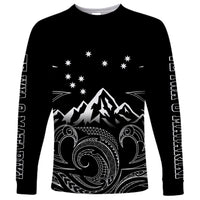 Personalised New Zealand Long Sleeve Shirt Maori Te Iwa o Matariki LT7 Unisex Black - Polynesian Pride