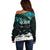 Personalised Maori New Year Off Shoulder Sweater Matariki Mix Paua Shell LT7 - Polynesian Pride