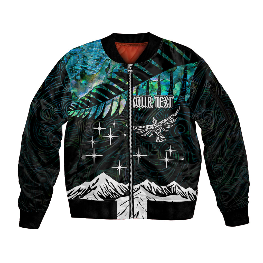 Personalised Maori New Year Sleeve Zip Bomber Jacket Matariki Mix Paua Shell LT7 Unisex Art - Polynesian Pride