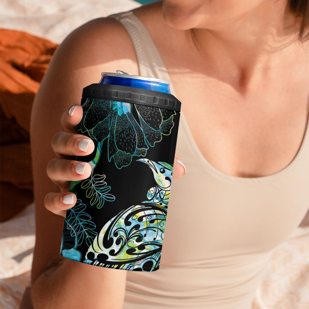 Aotearoa Maori Mahuru 4 in 1 Can Cooler Tumbler Spring Time - Paua Shell Green LT7 - Polynesian Pride