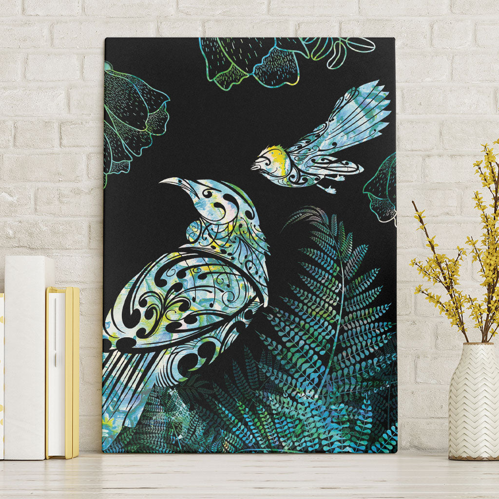 Aotearoa Maori Mahuru Canvas Wall Art Spring Time - Paua Shell Green LT7 Without Frame Black - Polynesian Pride