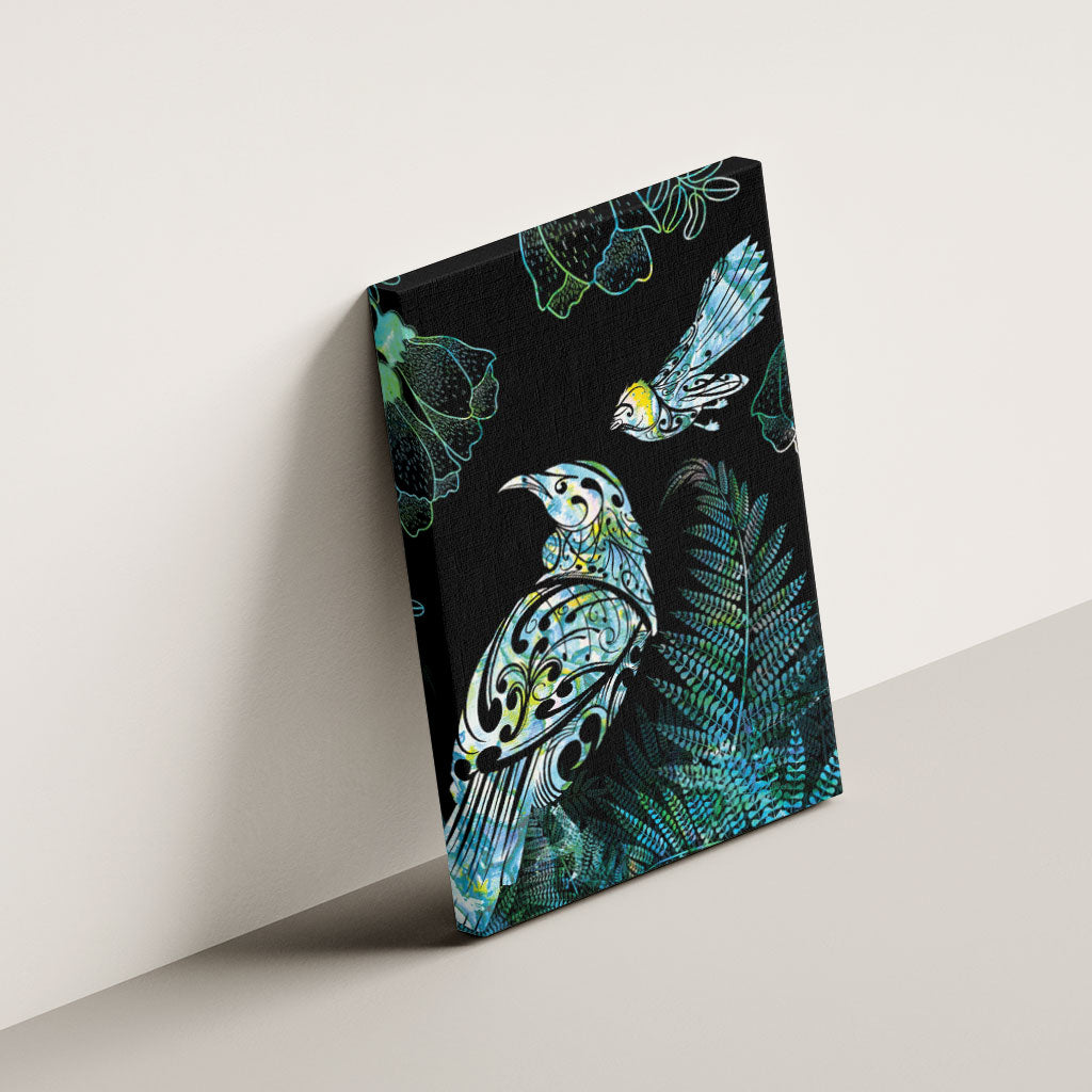 Aotearoa Maori Mahuru Canvas Wall Art Spring Time - Paua Shell Green LT7 - Polynesian Pride