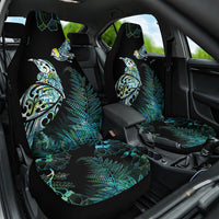 Aotearoa Maori Mahuru Car Seat Cover Spring Time - Paua Shell Green LT7 One Size Black - Polynesian Pride