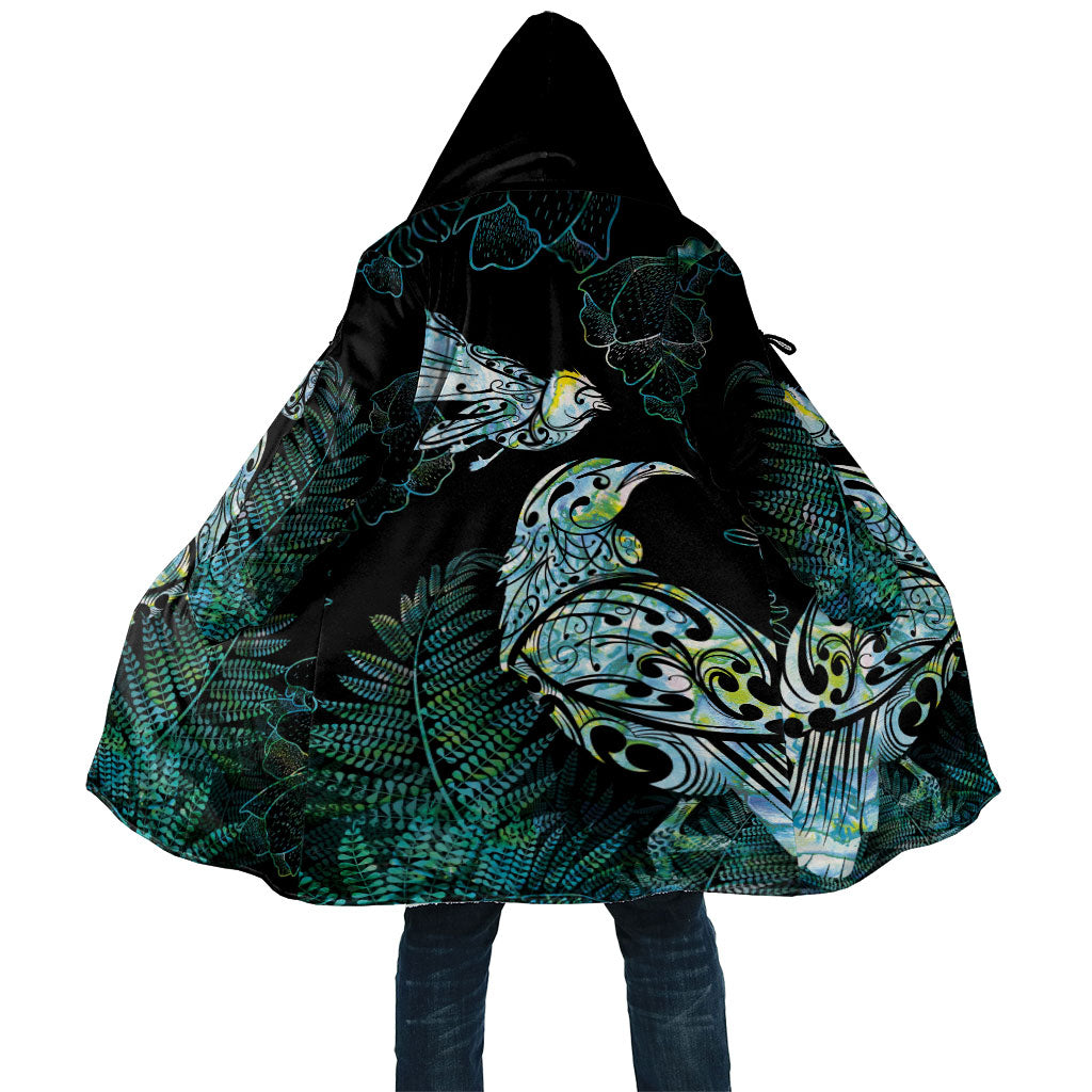 Aotearoa Maori Mahuru Cloak Spring Time - Paua Shell Green LT7 Unisex Black - Polynesian Pride