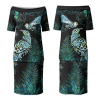 Aotearoa Maori Mahuru Couples Matching Puletasi and Hawaiian Shirt Spring Time - Paua Shell Green LT7 - Polynesian Pride