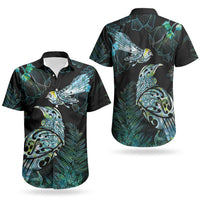 Aotearoa Maori Mahuru Couples Matching Summer Maxi Dress and Hawaiian Shirt Spring Time - Paua Shell Green LT7 - Polynesian Pride
