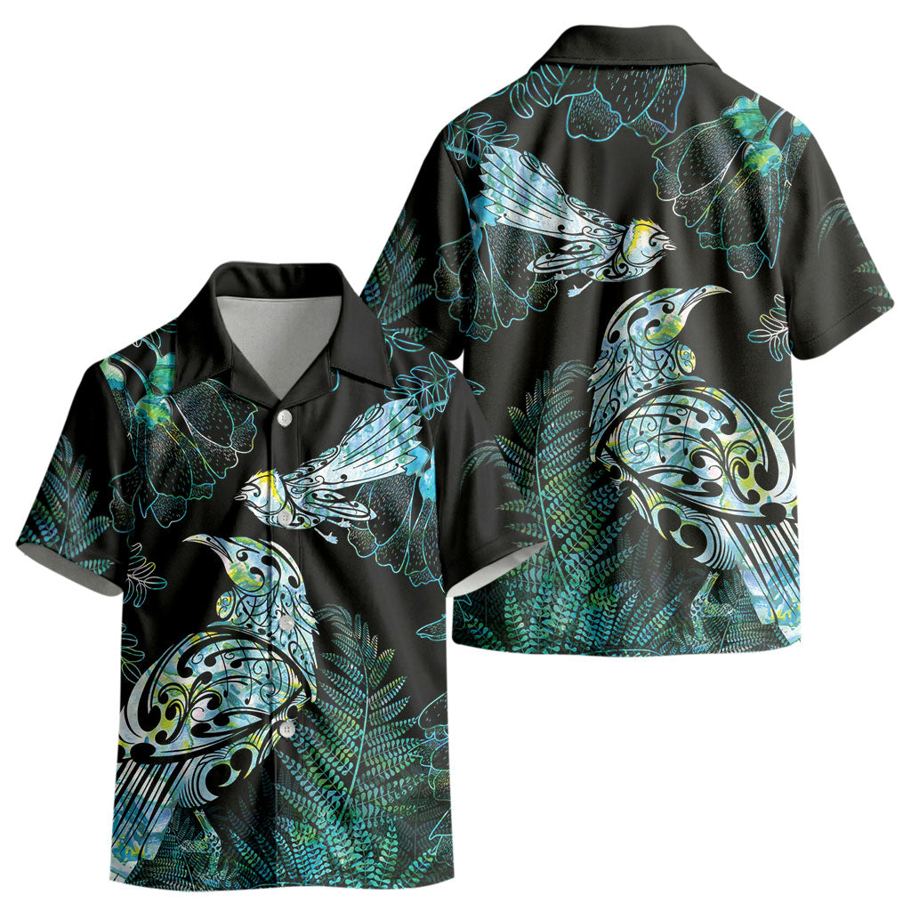 Aotearoa Maori Mahuru Kid Hawaiian Shirt Spring Time - Paua Shell Green LT7 - Polynesian Pride