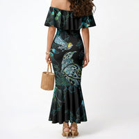 Aotearoa Maori Mahuru Mermaid Dress Spring Time - Paua Shell Green LT7 - Polynesian Pride