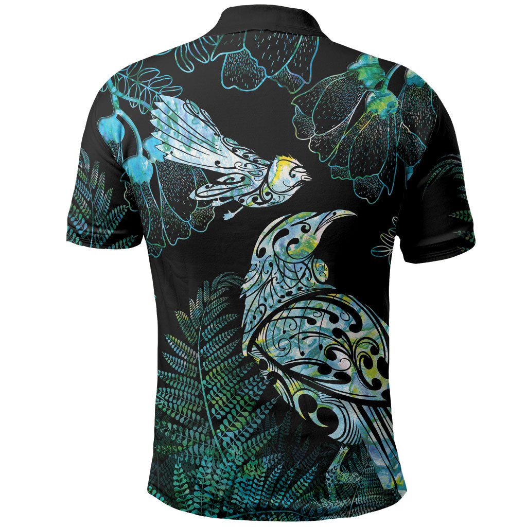 Aotearoa Maori Mahuru Polo Shirt Spring Time - Paua Shell Green LT7 - Polynesian Pride
