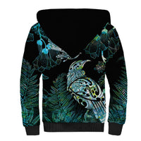 Aotearoa Maori Mahuru Sherpa Hoodie Spring Time - Paua Shell Green LT7 - Polynesian Pride