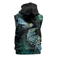 Aotearoa Maori Mahuru Sleeveless Hoodie Spring Time - Paua Shell Green LT7 - Polynesian Pride