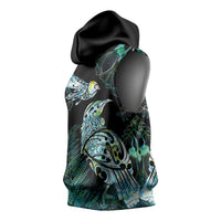 Aotearoa Maori Mahuru Sleeveless Hoodie Spring Time - Paua Shell Green LT7 - Polynesian Pride