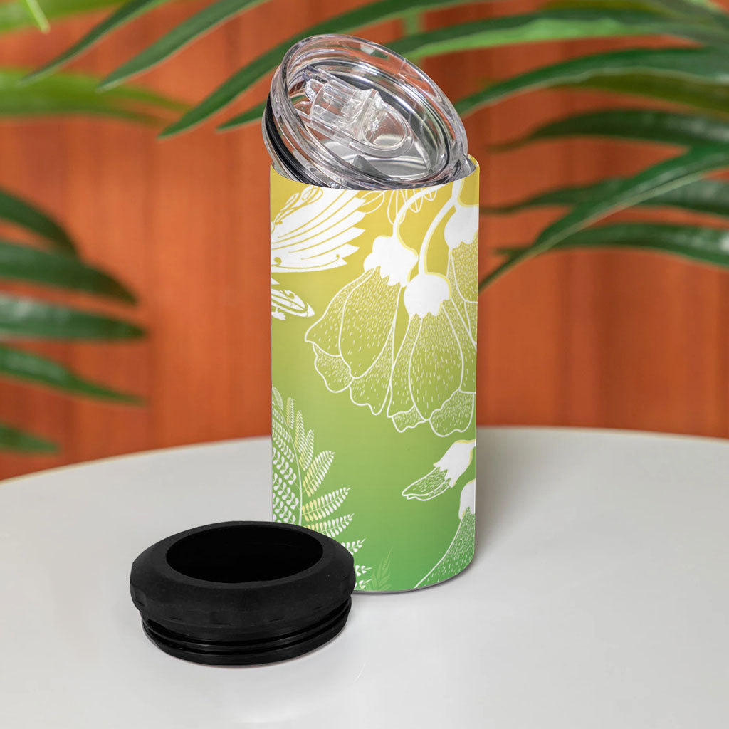 Aotearoa Maori Mahuru Tui With Pikawakawa 4 in 1 Can Cooler Tumbler Spring Time LT7 - Polynesian Pride