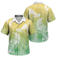 Aotearoa Maori Mahuru Tui With Pikawakawa Family Matching Summer Maxi Dress and Hawaiian Shirt Spring Time LT7 Son's Shirt Green - Polynesian Pride