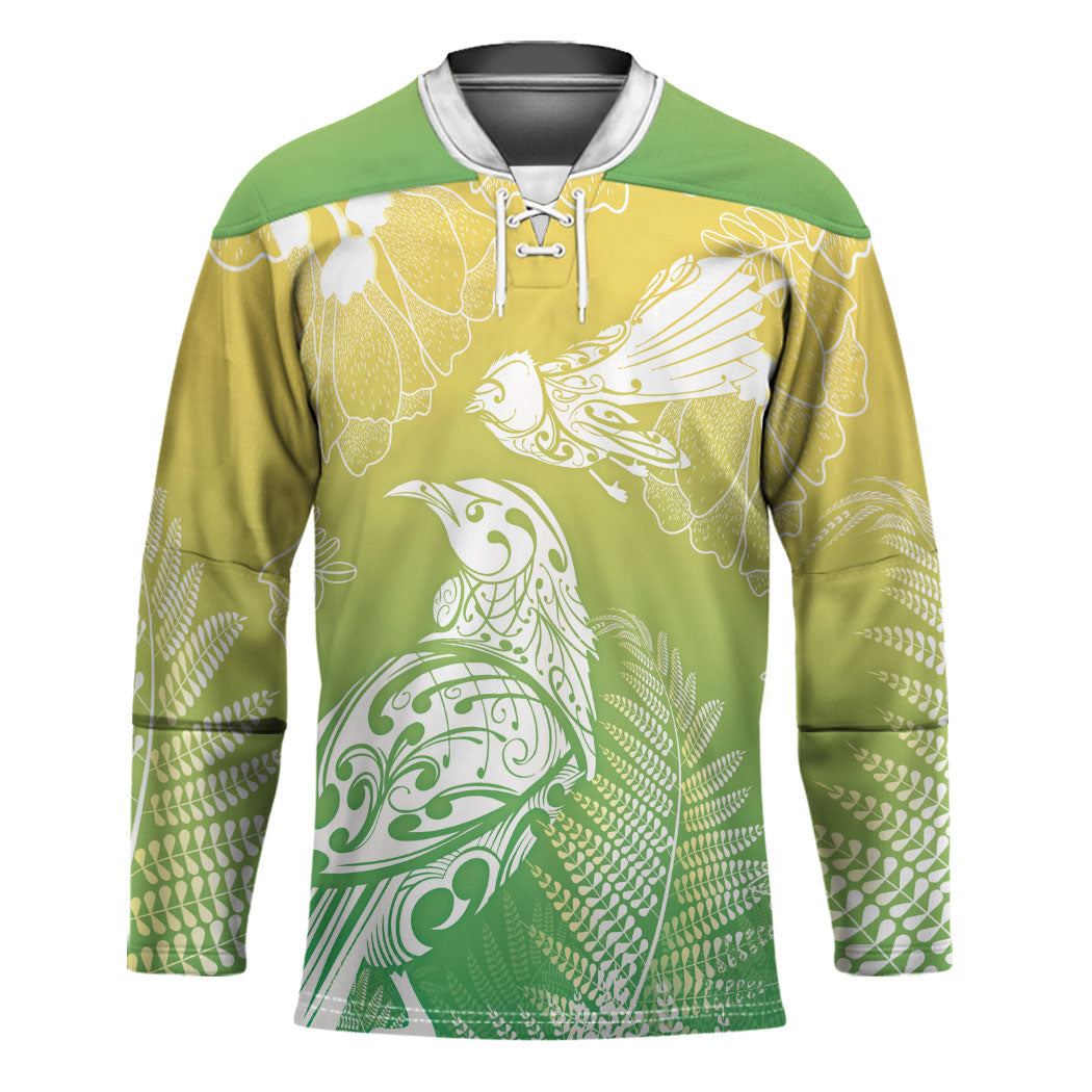 Aotearoa Maori Mahuru Tui With Pikawakawa Hockey Jersey Spring Time LT7 Unisex Green - Polynesian Pride