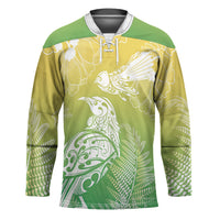 Aotearoa Maori Mahuru Tui With Pikawakawa Hockey Jersey Spring Time LT7 Unisex Green - Polynesian Pride