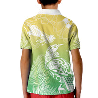 Aotearoa Maori Mahuru Tui With Pikawakawa Kid Polo Shirt Spring Time LT7 - Polynesian Pride