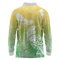 Aotearoa Maori Mahuru Tui With Pikawakawa Long Sleeve Polo Shirt Spring Time LT7 - Polynesian Pride