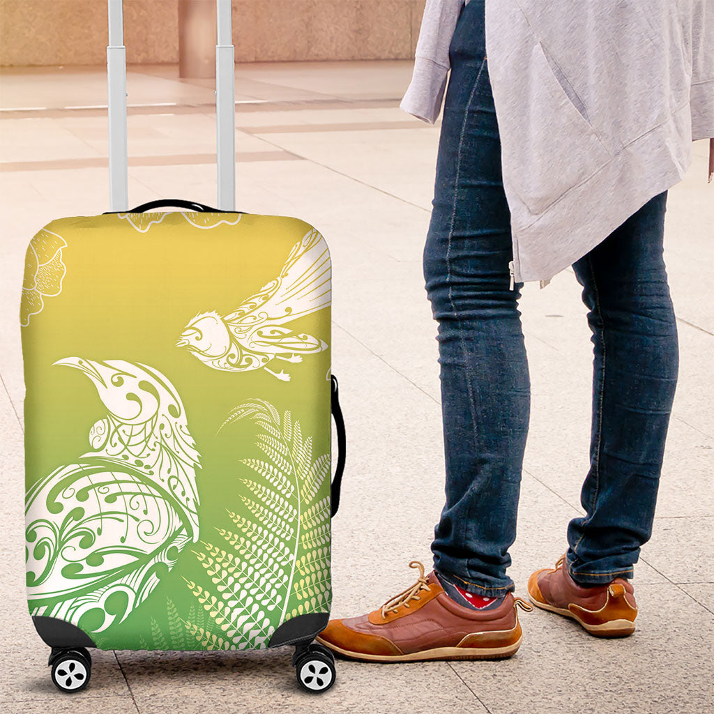 Aotearoa Maori Mahuru Tui With Pikawakawa Luggage Cover Spring Time LT7 Green - Polynesian Pride