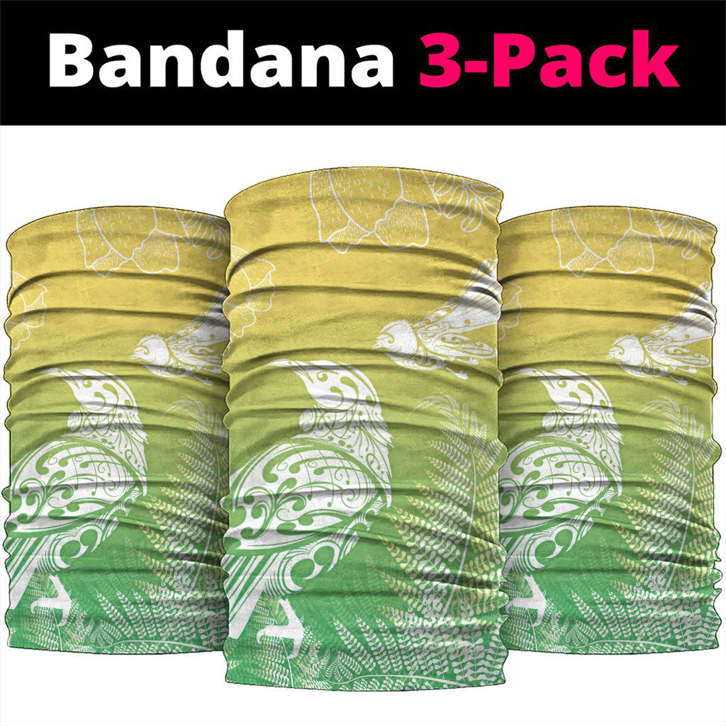 Aotearoa Maori Mahuru Tui With Pikawakawa Neck Gaiter Spring Time LT7 package One Size: 25*50cm Green - Polynesian Pride