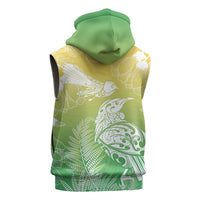 Aotearoa Maori Mahuru Tui With Pikawakawa Sleeveless Zip Hoodie Spring Time LT7 - Polynesian Pride