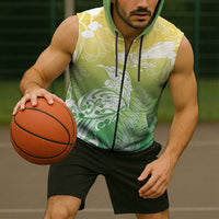 Aotearoa Maori Mahuru Tui With Pikawakawa Sleeveless Zip Hoodie Spring Time LT7 - Polynesian Pride