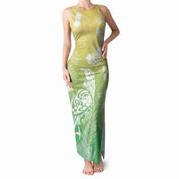 Aotearoa Maori Mahuru Tui With Pikawakawa Tank Maxi Dress Spring Time LT7 Women Green - Polynesian Pride