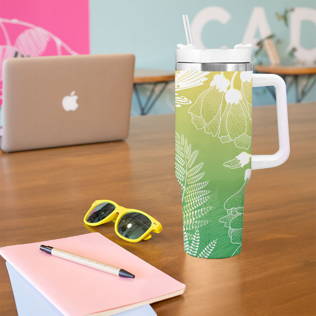 Aotearoa Maori Mahuru Tui With Pikawakawa Tumbler With Handle Spring Time LT7 - Polynesian Pride