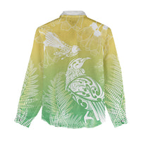 Aotearoa Maori Mahuru Tui With Pikawakawa Women Casual Shirt Spring Time LT7 - Polynesian Pride