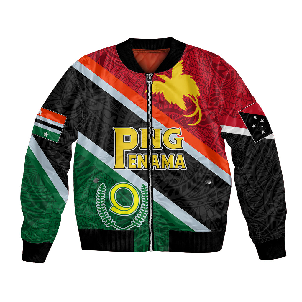 Personalised Penama and Papua New Guinea Day Bomber Jacket Emblem Mix Style LT7 Unisex Colorful - Polynesian Pride