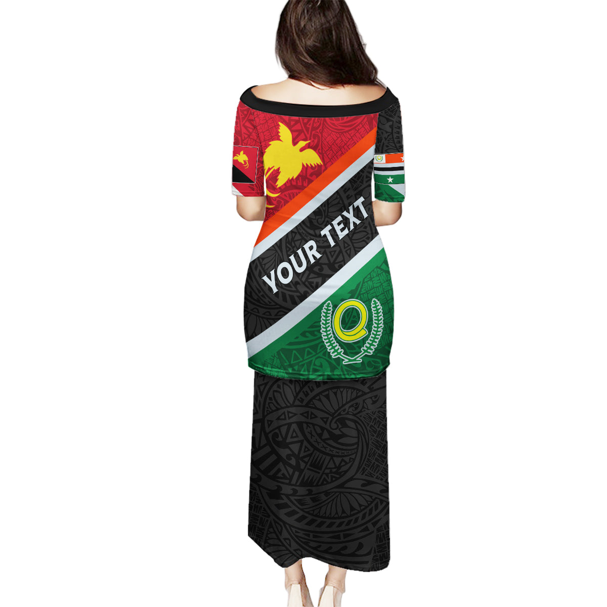 Personalised Penama and Papua New Guinea Day Family Matching Puletasi Dress and Hawaiian Shirt Emblem Mix Style LT7 - Polynesian Pride