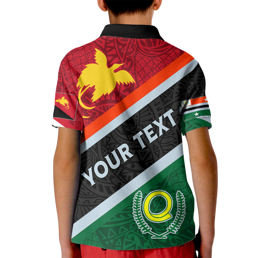 Personalised Penama and Papua New Guinea Day Kid Polo Shirt Emblem Mix Style LT7 - Polynesian Pride