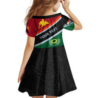Personalised Penama and Papua New Guinea Day Kid Short Sleeve Dress Emblem Mix Style LT7 - Polynesian Pride