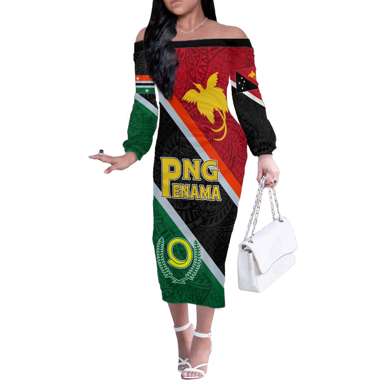 personalised-penama-and-papua-new-guinea-day-off-the-shoulder-long-sleeve-dress-emblem-mix-style