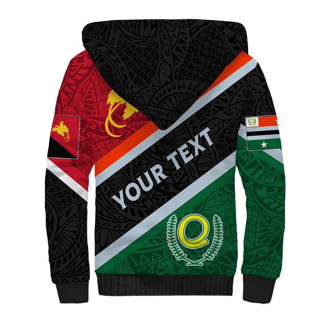 Personalised Penama and Papua New Guinea Day Sherpa Hoodie Emblem Mix Style LT7 - Polynesian Pride