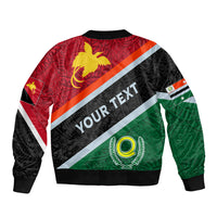 Personalised Penama and Papua New Guinea Day Sleeve Zip Bomber Jacket Emblem Mix Style LT7 - Polynesian Pride