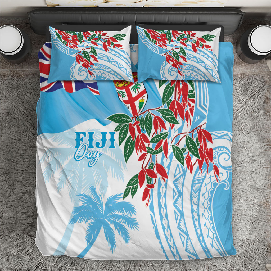 Bula Fiji Day Tagimaucia Palms Bedding Set Toso Mai Viti LT7 Turquoise - Polynesian Pride
