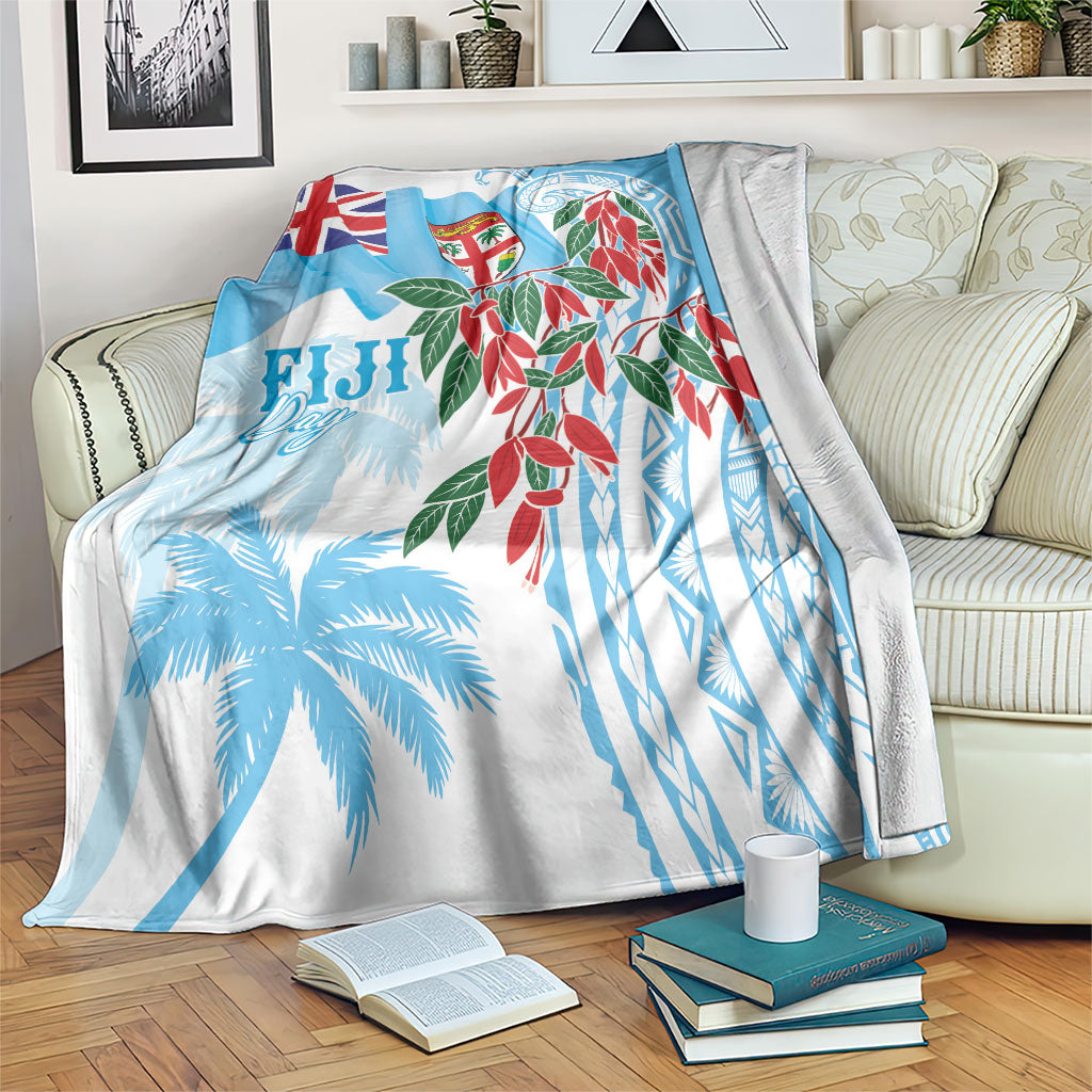 Bula Fiji Day Tagimaucia Palms Blanket Toso Mai Viti LT7 Turquoise - Polynesian Pride