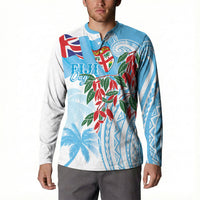 Bula Fiji Day Tagimaucia Palms Button Sweatshirt Toso Mai Viti LT7 - Polynesian Pride