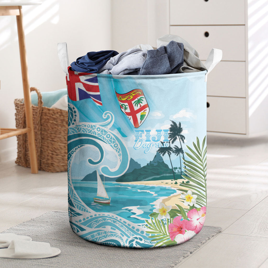 Bula Fiji Seascape Laundry Basket Fiji Day - Islands Heritage LT7 Multicolor - Polynesian Pride