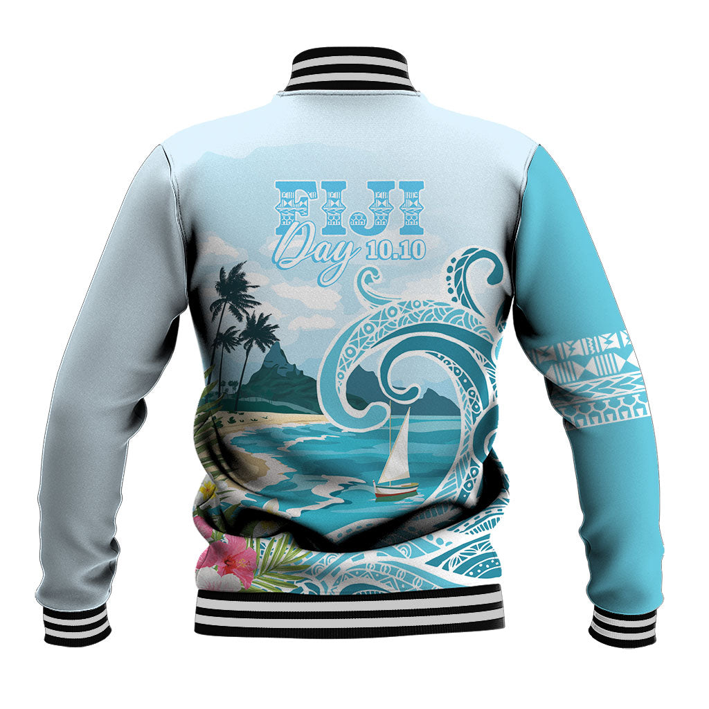 Bula Fiji Seascape Baseball Jacket Fiji Day - Islands Heritage LT7 - Polynesian Pride