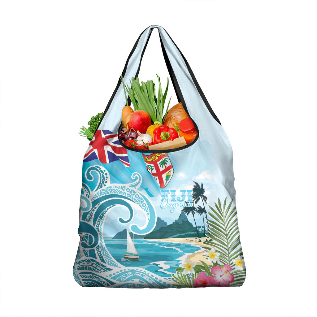 Bula Fiji Seascape Grocery Bag Fiji Day - Islands Heritage LT7 1-pack One Size Multicolor - Polynesian Pride