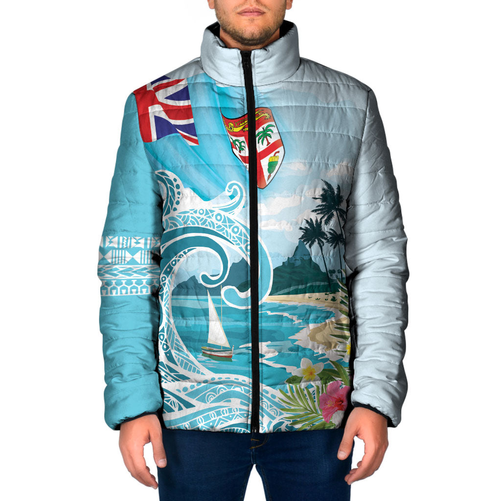 Bula Fiji Seascape Padded Jacket Fiji Day - Islands Heritage LT7 Men Multicolor - Polynesian Pride