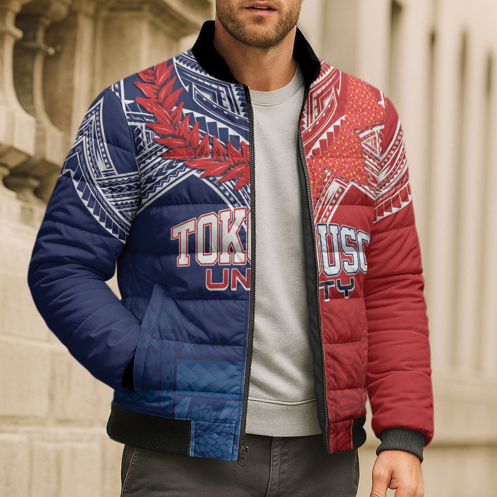 TokoUso Tonga Samoa Brothers Forever Custom Bomber Puffer Jacket Ulafala and Heilala Unity LT7 - Polynesian Pride