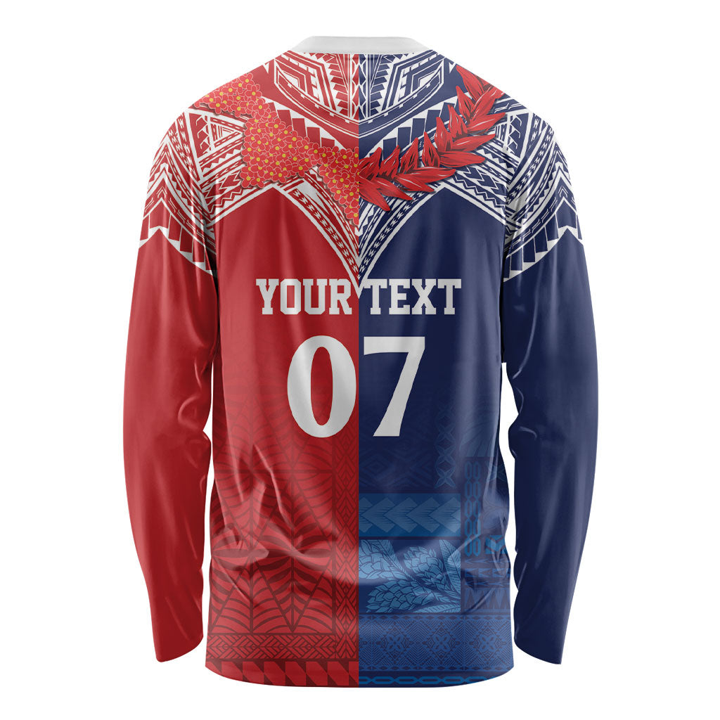 TokoUso Tonga Samoa Brothers Forever Custom Long Sleeve Shirt Ulafala and Heilala Unity LT7 - Polynesian Pride