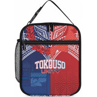 TokoUso Tonga Samoa Brothers Forever Lunch Bag Ulafala and Heilala Unity LT7 10.2 × 8.3 × 4.3 inch Red Blue - Polynesian Pride