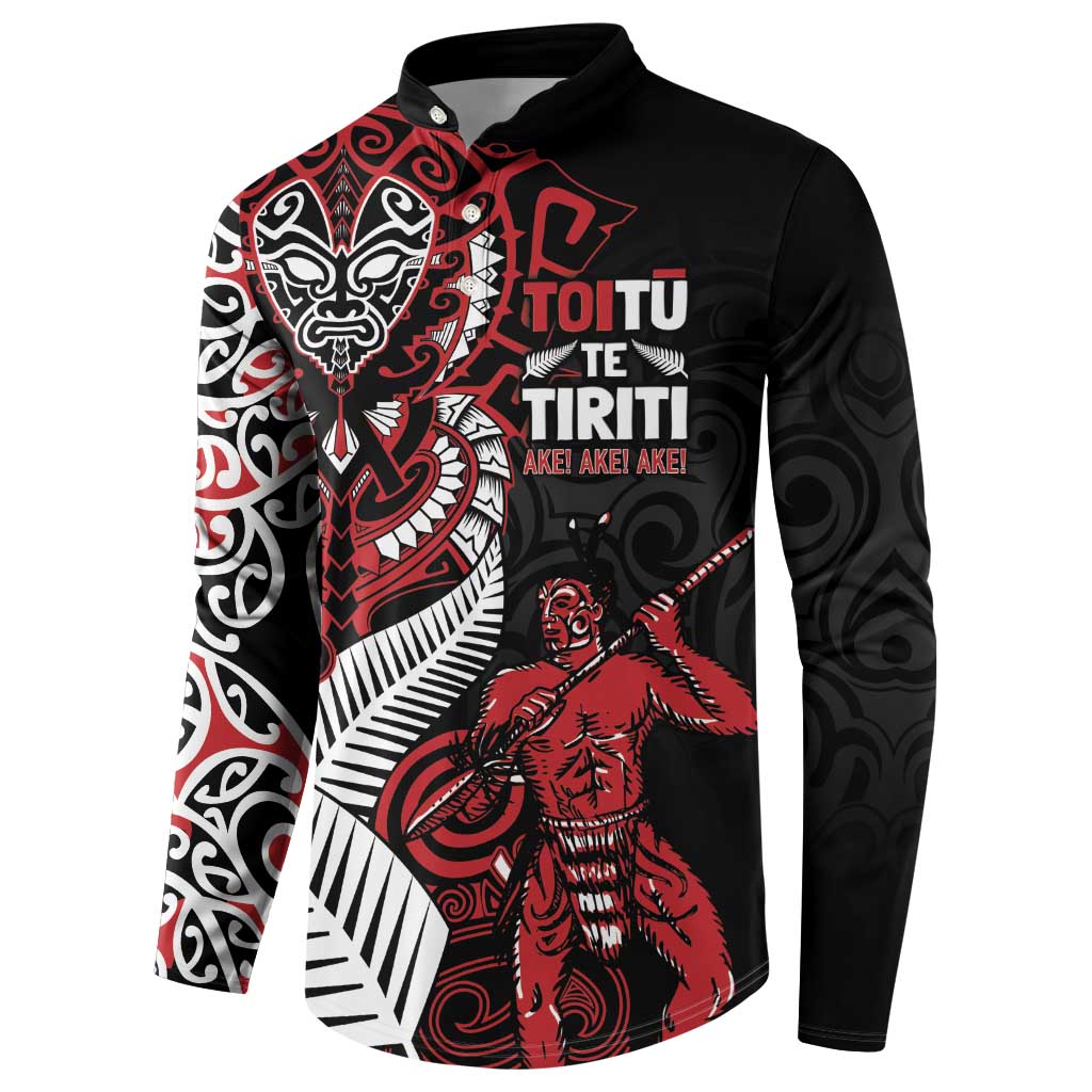 Aotearoa Toitu Te Tiriti Button Sweatshirt Whakairo Wheku LT7 - Polynesian Pride